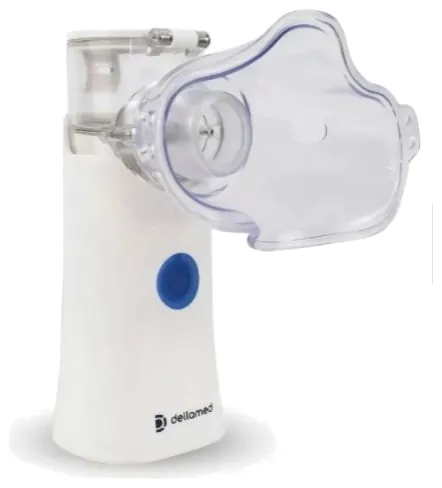 Nebulizador portátil branco com máscara transparente